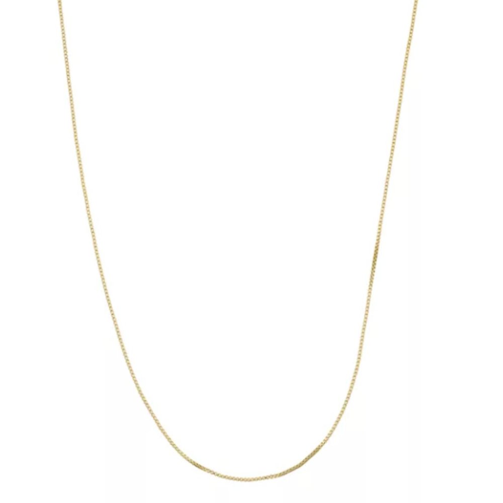 NWT 24k Gold Over Silver Venetian Box Chain Necklace 18"